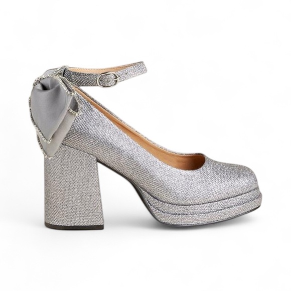 Torrid Betsey Johnson Silver Glitter Mary Jane Heels